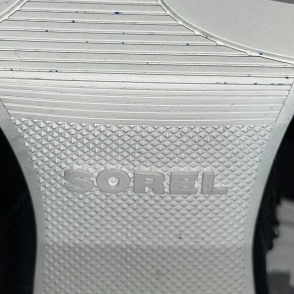 SOREL BREX HEEL COZY LACE-UP BOOTIE - FAUX SHEARLING  BLACK & WHITE EUC SIZE 7.5 - Picture 15 of 15